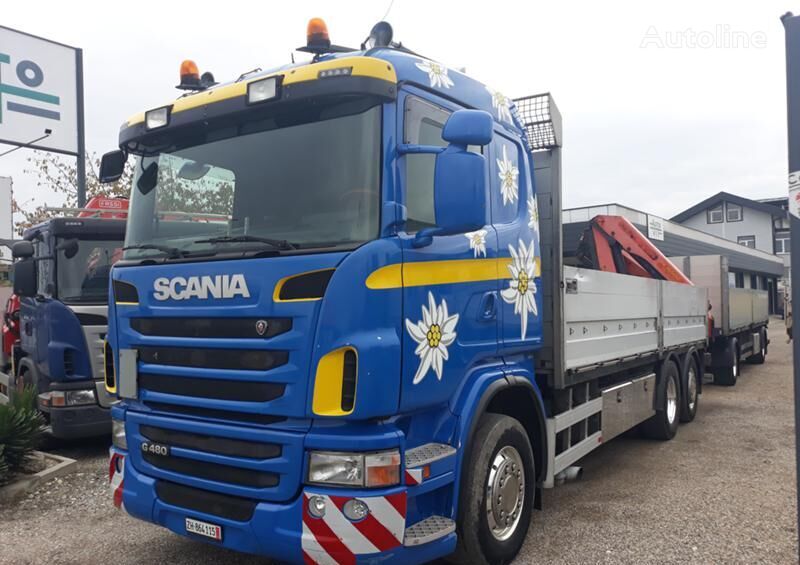 nákladní vozidlo valník Scania G 480 KRAN  10,20m+Remarke + přívěs valník